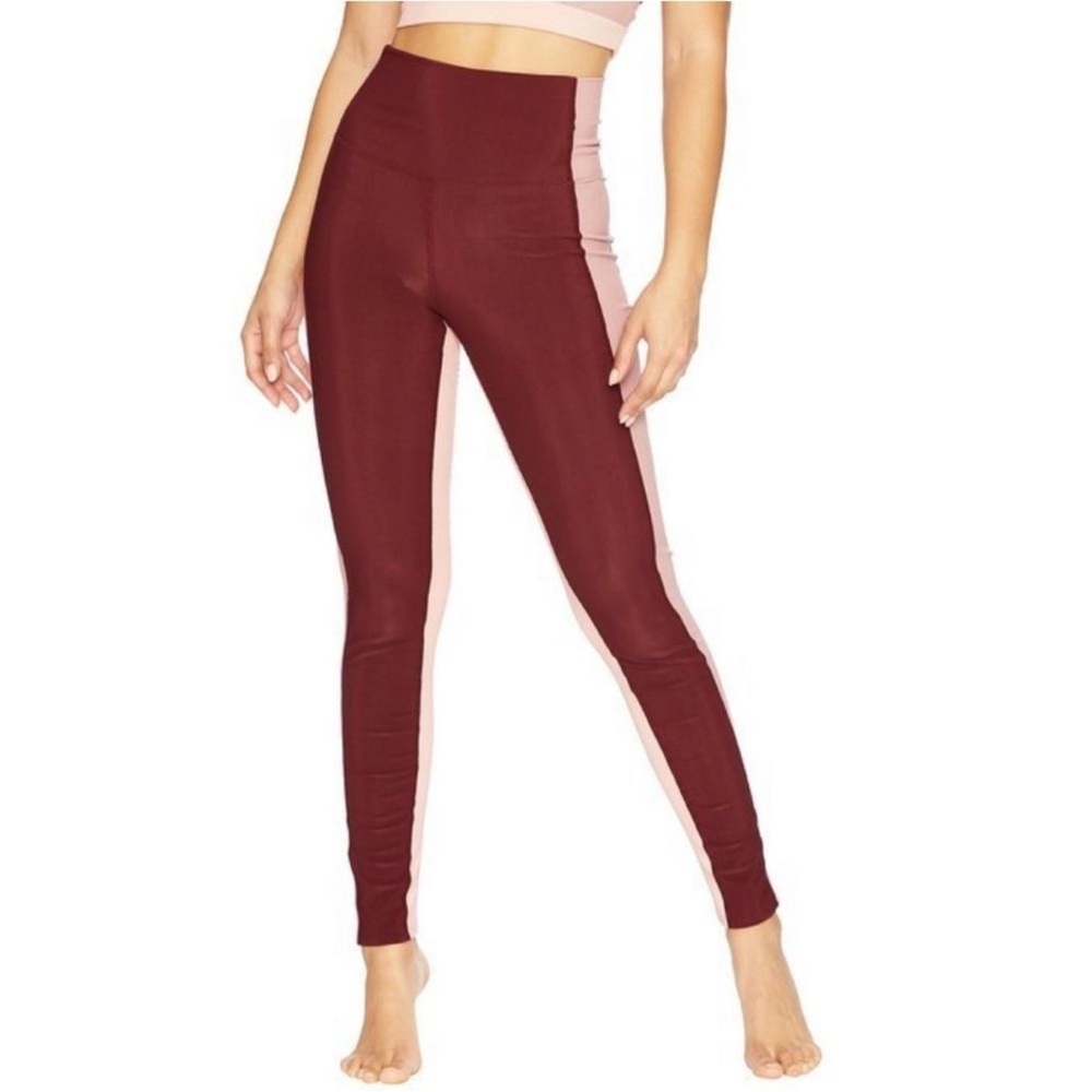 Beach Riot Sport Burgundy Pink Colorblock Leggings M